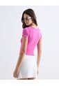 Camiseta Ajustada Manga Corta  Para Mujer Rosado Seven Seven de Seven Seven