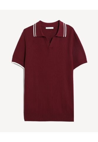 Polo Tejido Fit Regular  Para Hombre Vino Seven Seven Seven Seven