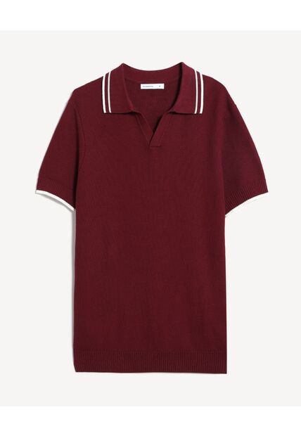 Polo Tejido Fit Regular  Para Hombre Vino Seven Seven