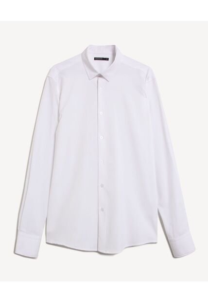 Camisa Regular Con Botonadura Frontal  Para Hombre Crudo Seven Seven