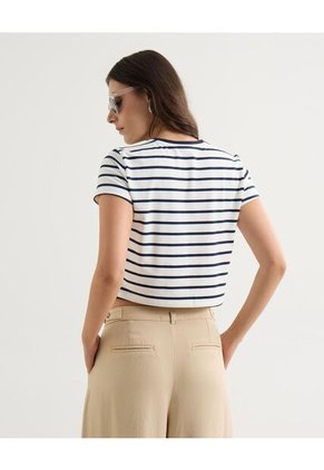 Camiseta A Rayas  Para Mujer Azul Seven Seven