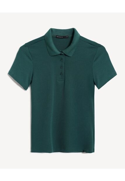 Polo Slim Acanalada  Para Mujer Verde Seven Seven