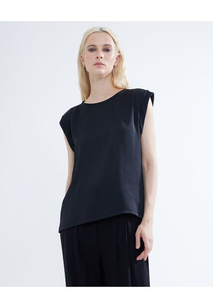Blusa Para Mujer Manga Corta Color Negro Marca Seven Seven #28123301