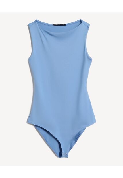 Body Cuello Bandeja Licrado  Para Mujer Azul Seven Seven