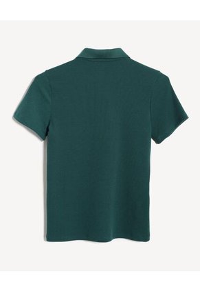 Polo Slim Acanalada  Para Mujer Verde Seven Seven