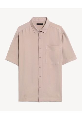 Camisa  Para Hombre Manga Corta Con Bolsillo Cuello C Color Taupe Marca Seven Seven #45012240 Seven Seven