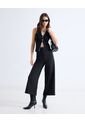 Pantalón Culotte Con Pinzas  Para Mujer Negro Seven Seven de Seven Seven