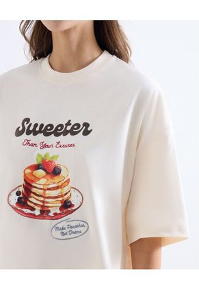 Camiseta Estampada Sweet Pancakes  Para Mujer Blanco Seven Seven