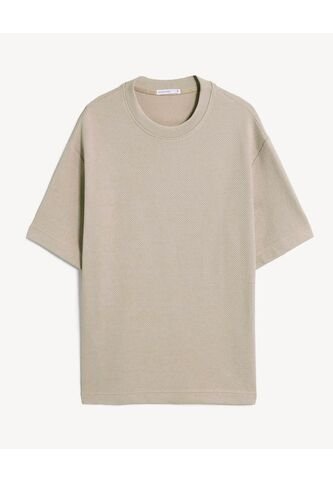 Camiseta En Rib Regular  Para Hombre Gris Seven Seven Seven Seven