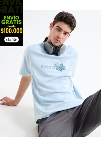 Camiseta Para Hombre Manga Corta Color Azul Claro Marca Seven Seven #45092648 Seven Seven