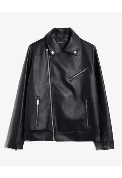 Chaqueta Biker En Pu  Para Hombre Negro Seven Seven