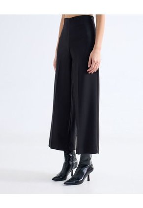 Pantalón Culotte Con Pinzas  Para Mujer Negro Seven Seven