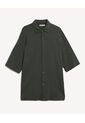 Camisa De Oversize Con Texturizada  Para Hombre Verde Seven Seven de Seven Seven