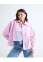 Blusa Oversize Con Botonadura  Para Mujer Rosa Seven Seven de Seven Seven