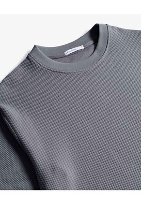 Camiseta Oversize Texturizada  Para Hombre Gris Seven Seven