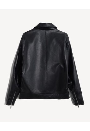Chaqueta Biker En Pu  Para Hombre Negro Seven Seven