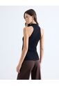 Top Tejido Cuello Alto Tank  Para Mujer Negro Seven Seven de Seven Seven