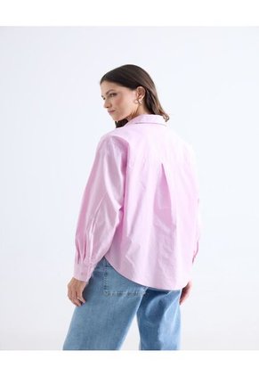 Blusa Oversize Con Botonadura  Para Mujer Rosa Seven Seven