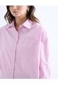 Blusa Oversize Con Botonadura  Para Mujer Rosa Seven Seven de Seven Seven