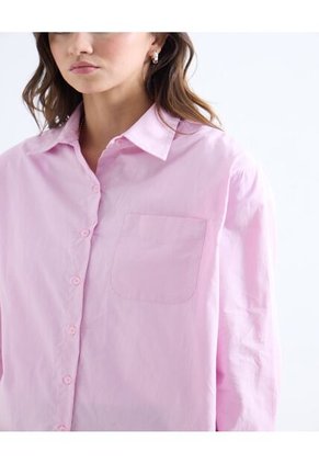 Blusa Oversize Con Botonadura  Para Mujer Rosa Seven Seven