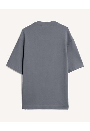 Camiseta Oversize Texturizada  Para Hombre Gris Seven Seven