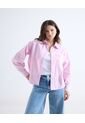 Blusa Oversize Con Botonadura  Para Mujer Rosa Seven Seven de Seven Seven