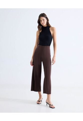 Pantalón Culotte Con Pinzas  Para Mujer Camel Seven Seven Seven Seven