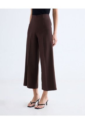 Pantalón Culotte Con Pinzas  Para Mujer Camel Seven Seven