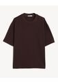 Camiseta Oversize Texturizada  Para Hombre Café Seven Seven de Seven Seven