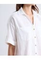 Blusa Holgada Con Bolsillos  Para Mujer Blanco Seven Seven de Seven Seven