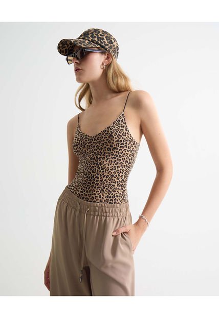 Camiseta Para Mujer Manga Sisa Moda Color Camel Marca Seven Seven #28096193