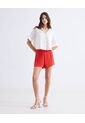 Short Fluido Con Lazo  Para Mujer Rojo Seven Seven de Seven Seven