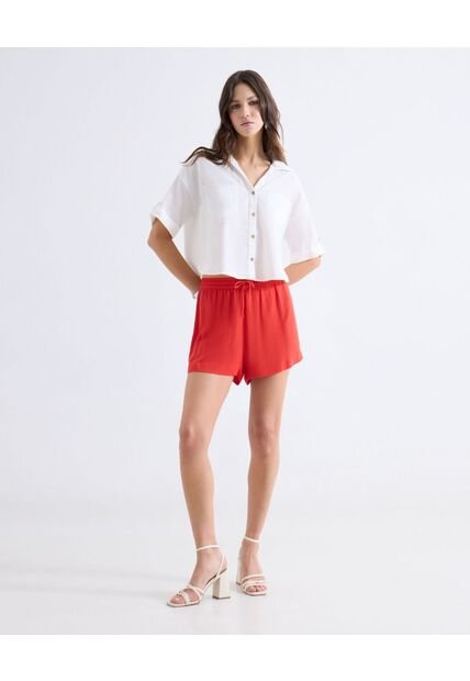 Short Fluido Con Lazo  Para Mujer Rojo Seven Seven