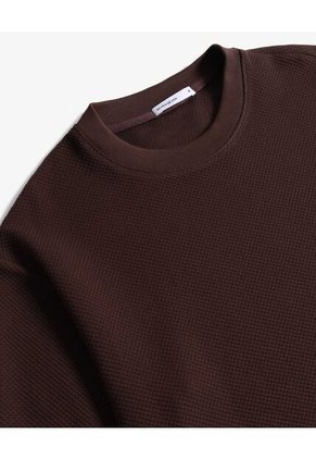 Camiseta Oversize Texturizada  Para Hombre Café Seven Seven