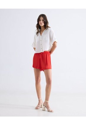 Blusa Holgada Con Bolsillos  Para Mujer Blanco Seven Seven