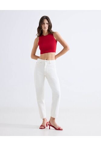 Jean Mom Tono Blanco  Para Mujer Blanco Seven Seven Seven Seven