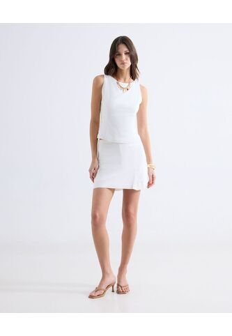 Falda Short Fluido  Para Mujer Blanco Seven Seven Seven Seven