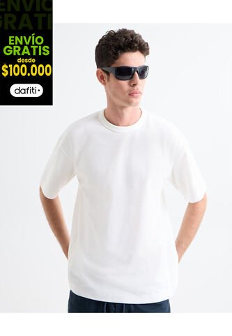 Camiseta Para Hombre Manga Corta Cuello Redondo Color Marfil Marca Seven Seven #45092683 Seven Seven