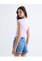 Body Ajustado Con Manga Corta  Para Mujer Lila Seven Seven de Seven Seven