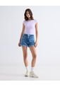 Body Ajustado Con Manga Corta  Para Mujer Lila Seven Seven de Seven Seven