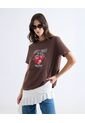 Camiseta Estampada Berry Sweet  Para Mujer Café Seven Seven de Seven Seven