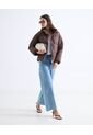 Chaqueta Acolchada Cuello Alto  Para Mujer Café Seven Seven de Seven Seven