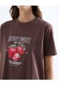 Camiseta Estampada Berry Sweet  Para Mujer Café Seven Seven de Seven Seven