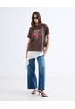 Camiseta Estampada Berry Sweet  Para Mujer Café Seven Seven de Seven Seven