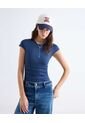 Body Cuello Redondo Licrado  Para Mujer Azul Seven Seven de Seven Seven