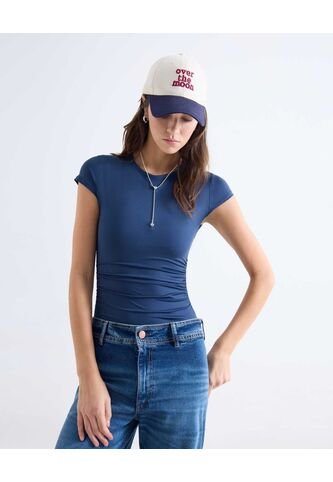 Body Cuello Redondo Licrado  Para Mujer Azul Seven Seven Seven Seven