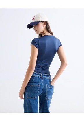 Body Cuello Redondo Licrado  Para Mujer Azul Seven Seven