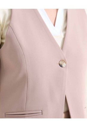 Chaleco Sastrero Con Escote En V  Para Mujer Beige Seven Seven