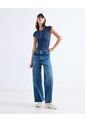 Body Cuello Redondo Licrado  Para Mujer Azul Seven Seven de Seven Seven