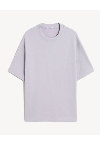 Camiseta Oversize Texturizada  Para Hombre Lila Seven Seven Seven Seven